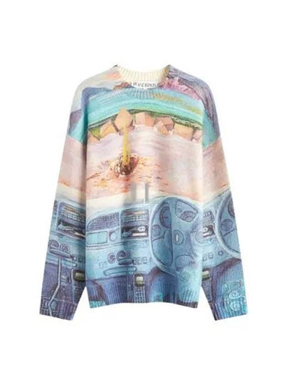 Art Print Knit Top Cornflower Blue - JW ANDERSON - BALAAN 2