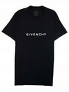 Men's Reverse Logo Round Slim Short Sleeve T-Shirt Black - GIVENCHY - BALAAN 2