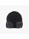 Extra Fine Merino Wool Goggle Beanie Black - CP COMPANY - BALAAN 3