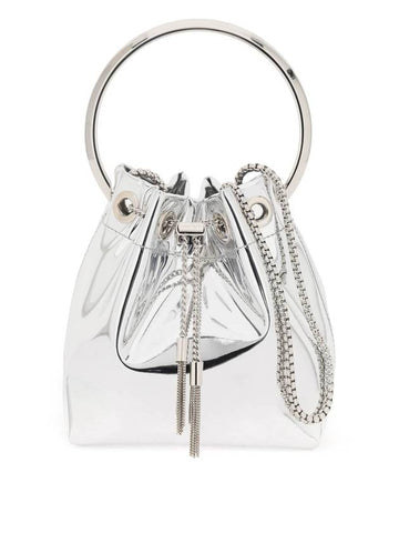 Bon Mirror Fabric Bucket Bag Silver - JIMMY CHOO - BALAAN 1