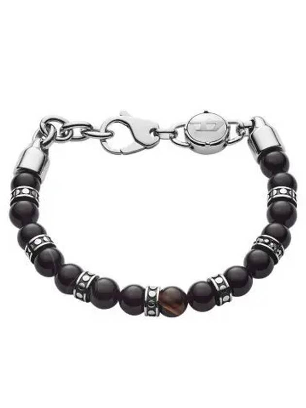 Beaded Line Bracelet Silver Black - DIESEL - BALAAN 5