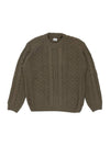 Lambswool Crewneck Logo Knit Top Brown - CP COMPANY - BALAAN 2