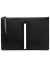 Bollis Large Recycled Leather Clutch Bag Black - BALLY - BALAAN 3