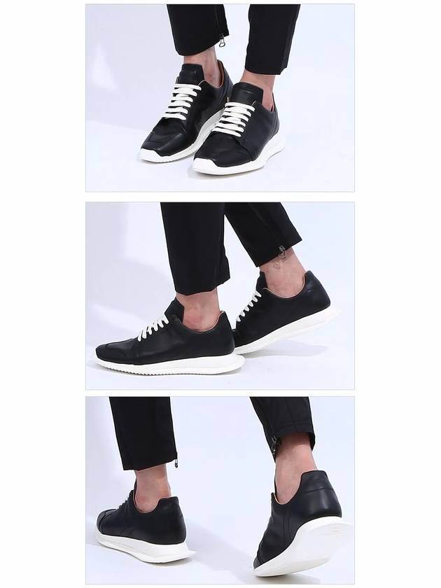 Oblique Lace Up Runner Low Top Sneakers Black - RICK OWENS - BALAAN 3