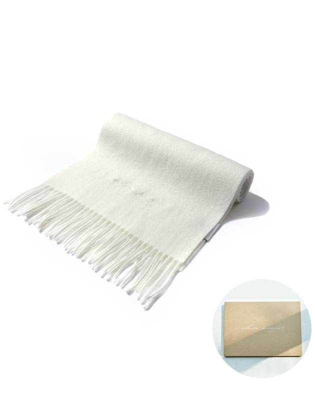 Virgin Wool 100 Muffler Cream - WHITE PROJECT - BALAAN 2