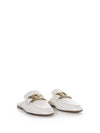 Metal Chain Leather Mule White - TOD'S - BALAAN 4