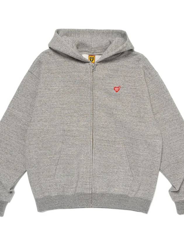 Heart logo hooded zip up jacket gray HM26CS040 - HUMAN MADE - BALAAN 3