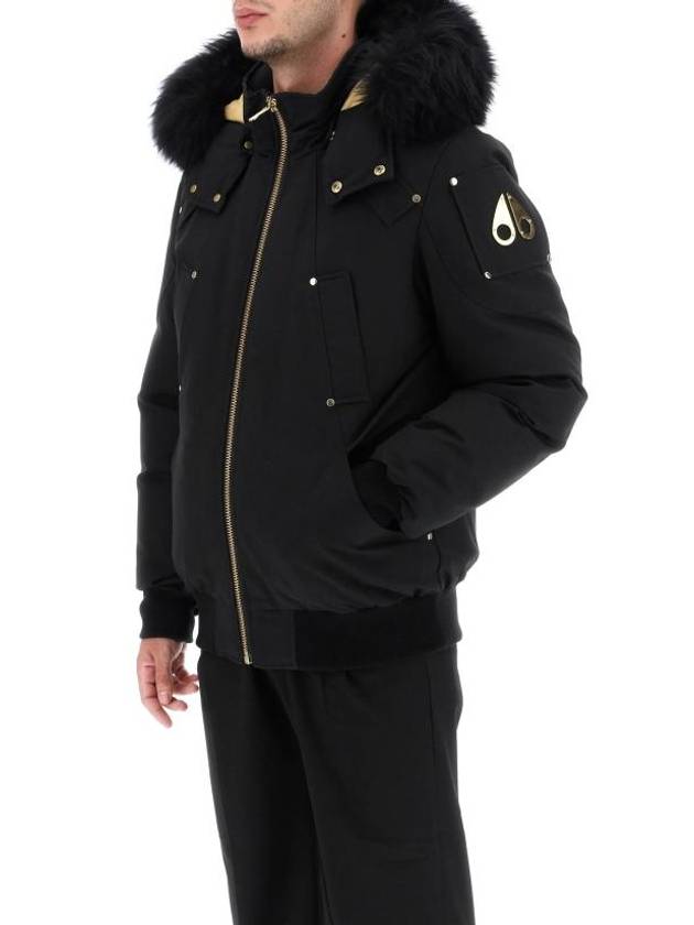 Gold Ballistic Bomber Jacket Black Fox Fur Black - MOOSE KNUCKLES - BALAAN 5