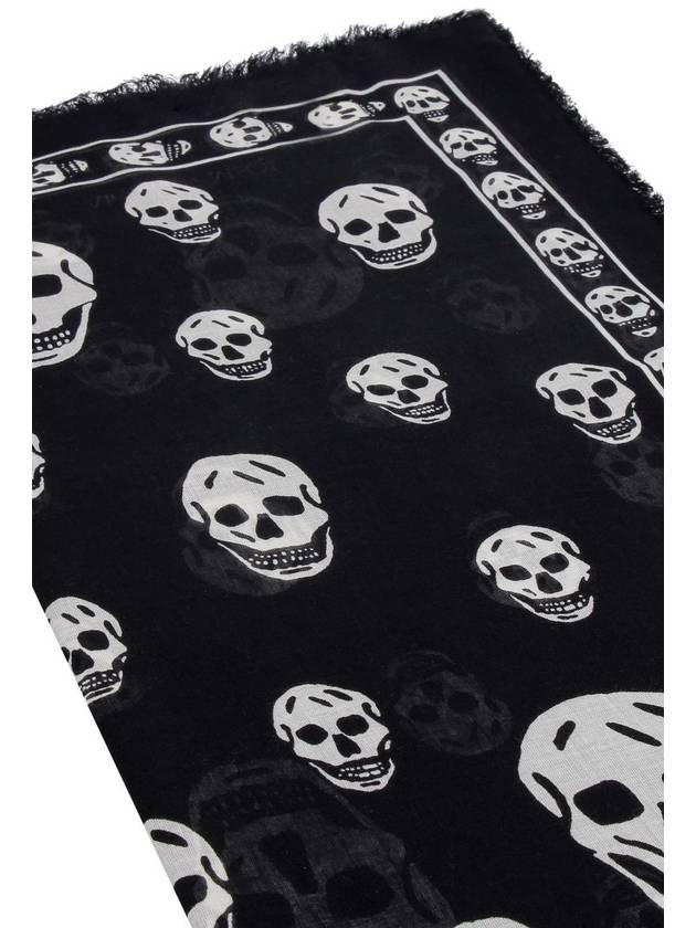 Skull Print Scarf Black - ALEXANDER MCQUEEN - BALAAN 4