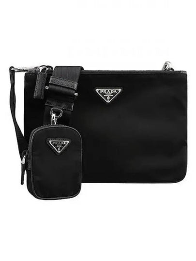 Triangular logo Re nylon multi cross bag black - PRADA - BALAAN 2