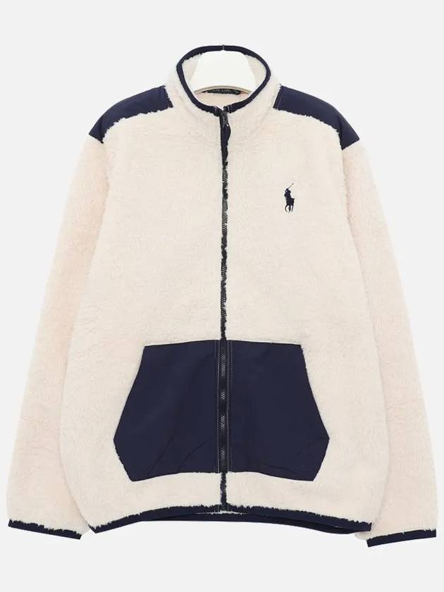 Logo Shearling Zip-up Jacket White - POLO RALPH LAUREN - BALAAN 2