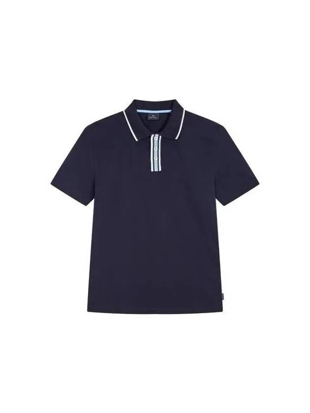 PS trimming collar stretch polo shirt navy 271898 - PAUL SMITH - BALAAN 1