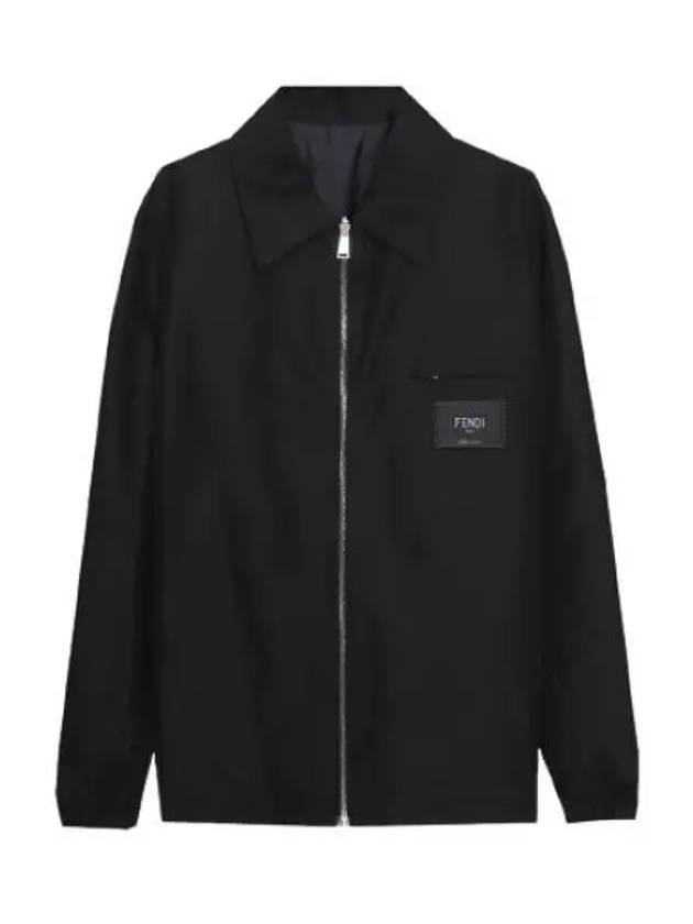 Nylon Reversible Zip-Up Jacket Black - FENDI - BALAAN 2