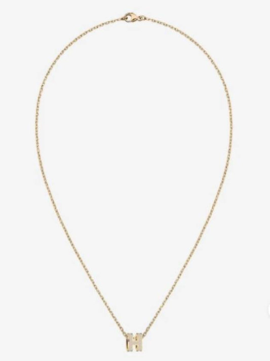 Mini Pop H Pendant Necklace Gold Marron Glace - HERMES - BALAAN 2