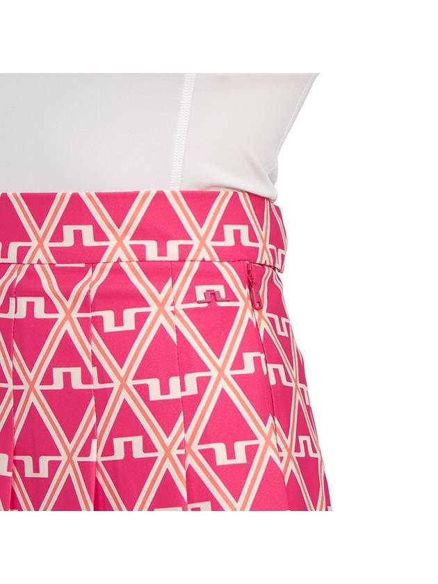 Golf Women's Adina Print Skirt Geo Fuchsia Purple - J.LINDEBERG - BALAAN 10