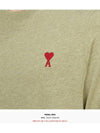 Chain Stitch Heart Logo Long Sleeve T-Shirt Sage Slash - AMI - BALAAN 8