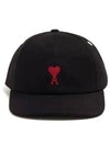 De Coeur Embroidered Logo Ball Cap Black - AMI - BALAAN 3