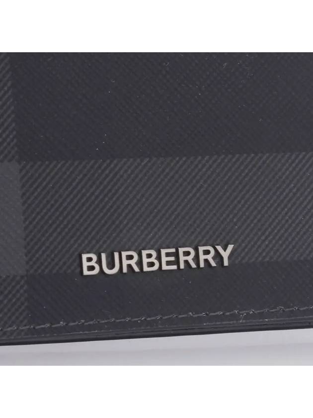 Check Polyurethane Bifold Wallet Black - BURBERRY - BALAAN 3