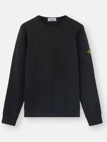 Kids Wappen Patch Organic Cotton Fleece Sweatshirt Black - STONE ISLAND - BALAAN 2