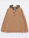 Check Cotton Blend Hoodie Camel Beige - BURBERRY - BALAAN 2