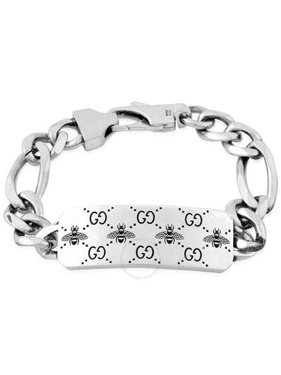 GG Bee Engraved Sterling Silver Bracelet Silver - GUCCI - BALAAN 2