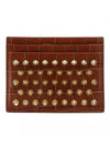 Chios Spike Card Wallet Whiskey Gold - CHRISTIAN LOUBOUTIN - BALAAN 1