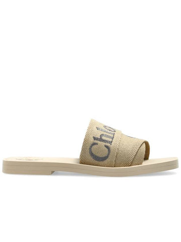 Chloé Slides With Logo, Women's, Beige - CHLOE - BALAAN 1