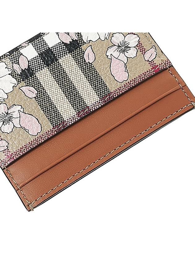 Floral Check Print Card Wallet Brown - BURBERRY - BALAAN 8