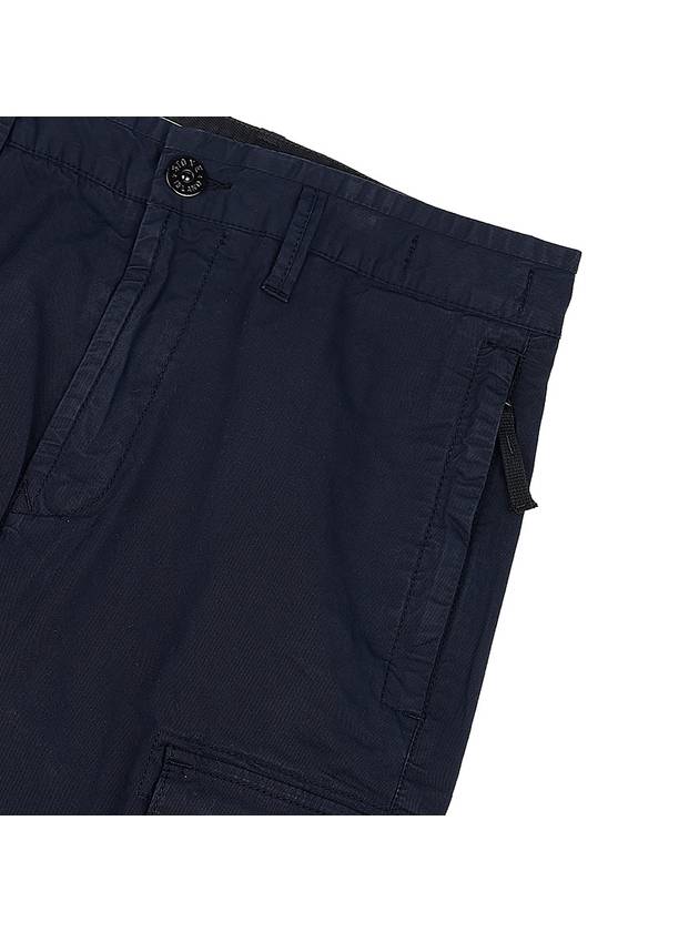 Stretch Cotton Gabardine Garment Dyed Cargo Straight Pants Navy - STONE ISLAND - BALAAN 5