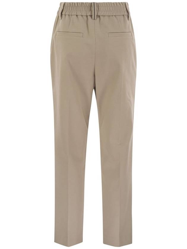 Stretch cotton cover-up trousers with jewellery - BRUNELLO CUCINELLI - BALAAN 2