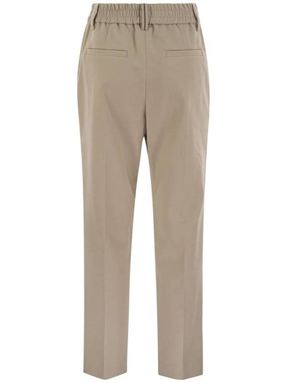 Stretch cotton cover-up trousers with jewellery - BRUNELLO CUCINELLI - BALAAN 2