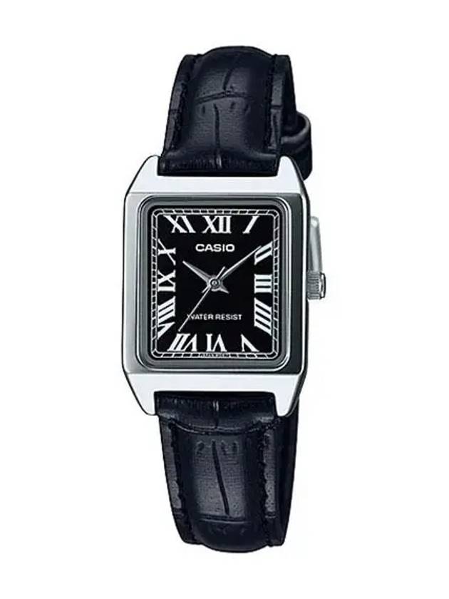 Standard Leather Band Watch Black - CASIO - BALAAN 3