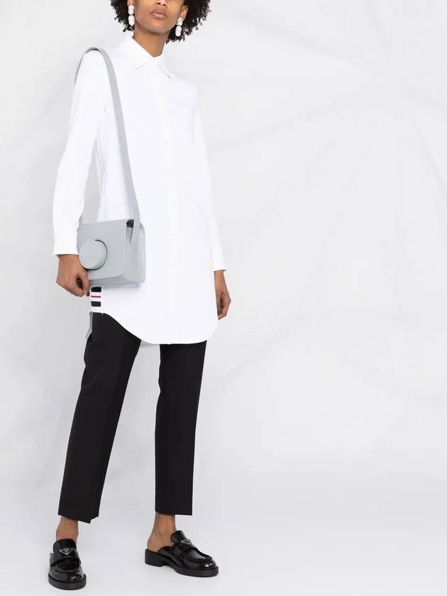 Women's Three Stripe Tab Pocket Shirt Dress White - THOM BROWNE - BALAAN 6