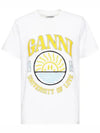 University City Off Love Organic Cotton Jersey Short Sleeve TShirt - GANNI - BALAAN 1