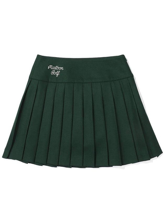 Wool pleated skirt GREEN WOMAN - MALBON GOLF - BALAAN 1