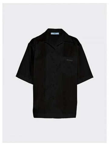 Re nylon gabardine short sleeve shirt black 271656 - PRADA - BALAAN 1