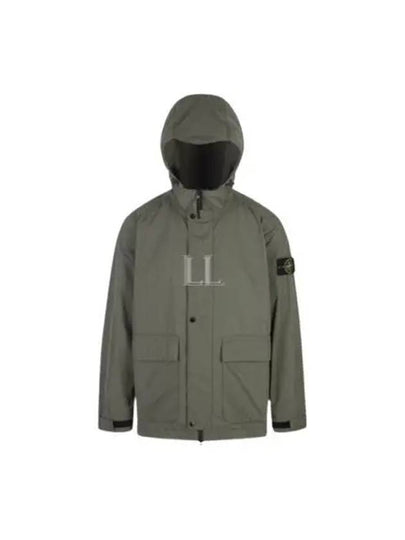 Logo Patch Hooded Jacket Olive - STONE ISLAND - BALAAN 2