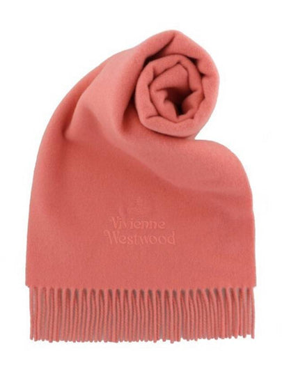 Logo Wool Fringe Muffler Orange - VIVIENNE WESTWOOD - BALAAN 2