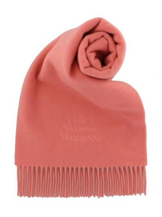 Logo Wool Fringe Muffler Orange - VIVIENNE WESTWOOD - BALAAN 2