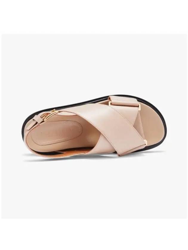 Fussbett Leather Sandals Dessert Beige - MARNI - BALAAN 4