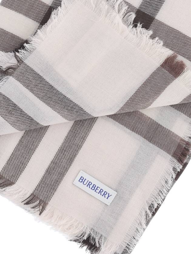 Check Lightweight Wool Scarf Alabaster - BURBERRY - BALAAN 4