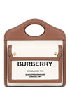 Mini Two-Tone Canvas And Leather Pocket Bag Natural Malt Brown - BURBERRY - BALAAN 2