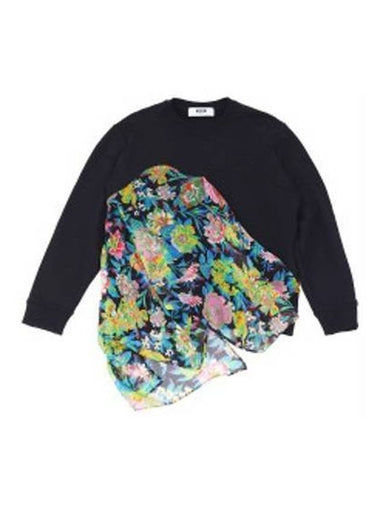 Flora Scarf Detail Sweatshirt Black - MSGM - BALAAN 1