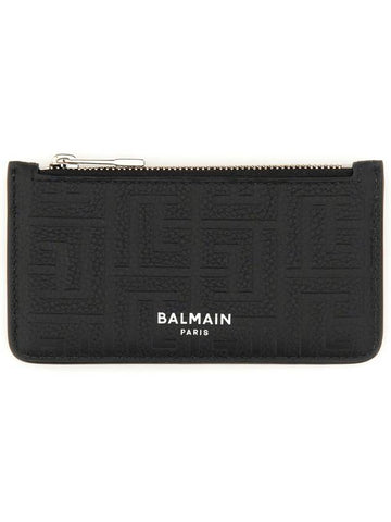 LEATHER COIN PURSE - BALMAIN - BALAAN 1