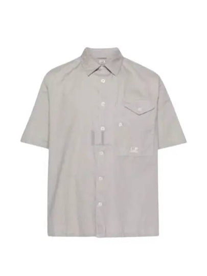 Cotton Popeline Short Sleeve Shirt Grey - CP COMPANY - BALAAN 2