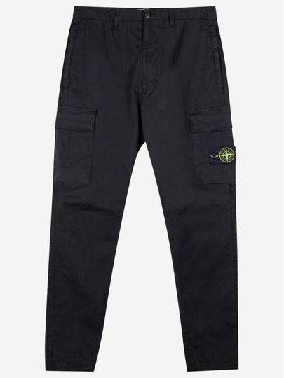 Compass Badge Gabardine Cargo Straight Pants Black - STONE ISLAND - BALAAN 2