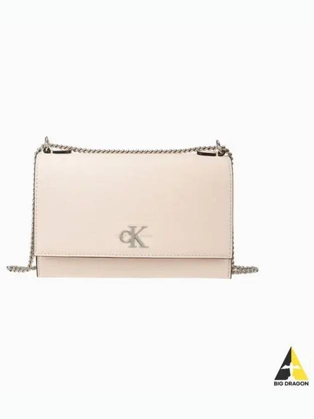 Jin CK ACC Women s CKJ Minimal Monogram Flab Wrap Chain Shoulder Bag Pink Ivory DH2806 MTR White - CALVIN KLEIN - BALAAN 1