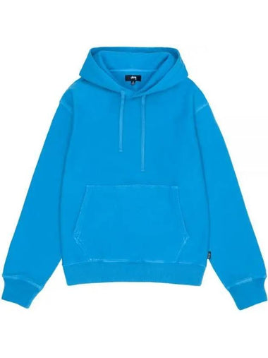 Pigment Dyed Fleece Hoodie Blue - STUSSY - BALAAN 1