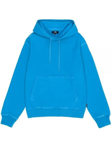 Pigment Dyed Fleece Hoodie Blue - STUSSY - BALAAN 1