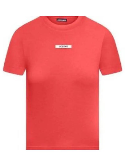 Le Gros Grain Short Sleeve T-Shirt Red - JACQUEMUS - BALAAN 2